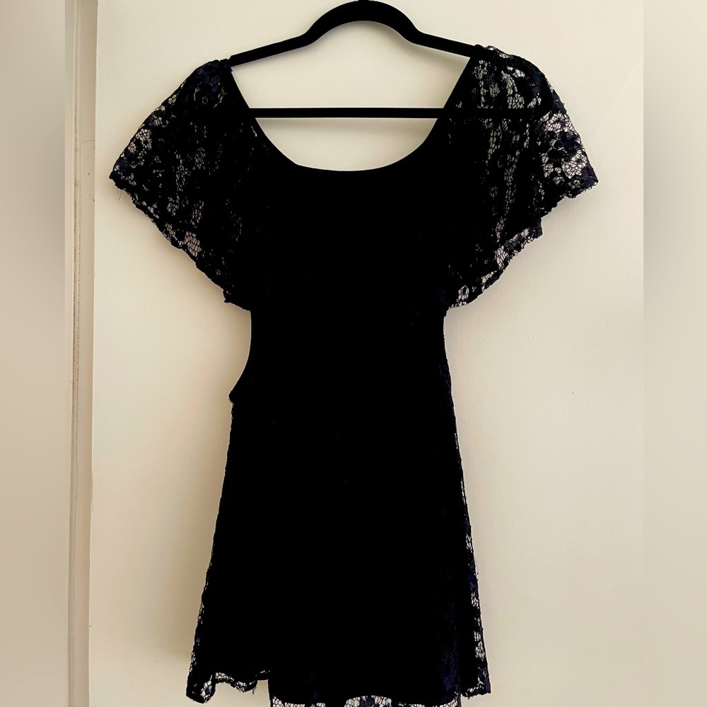 Like new! For love and lemons black lace mini dress